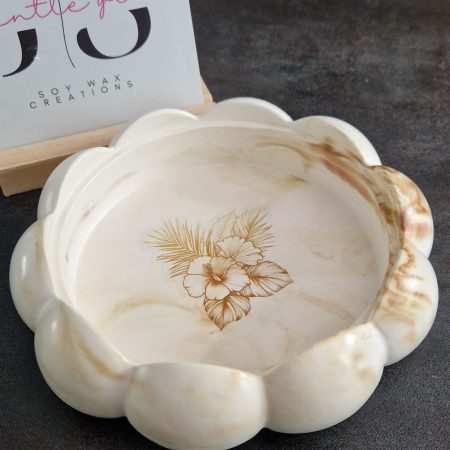 Decorative marble effect ceramic bowl
