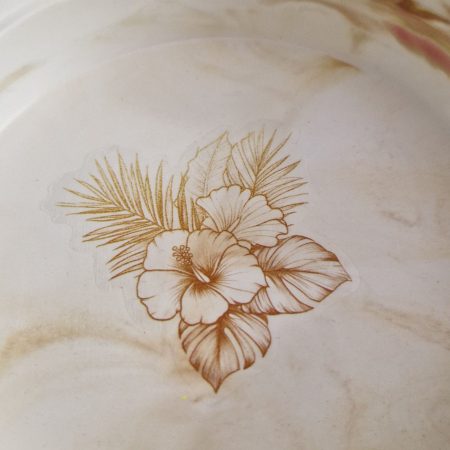 Decorative marble effect ceramic bowl
