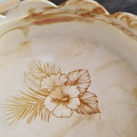 Decorative marble effect ceramic bowl