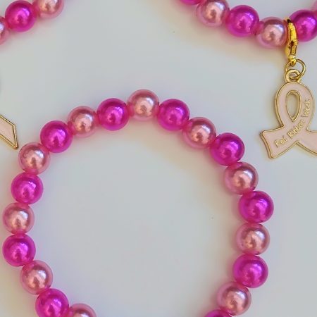 Personalised Cancer Bracelets, Personalised Pearl Stretch Bracelet,Various Sizes