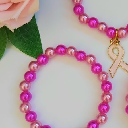 Personalised Cancer Bracelets, Personalised Pearl Stretch Bracelet,Various Sizes