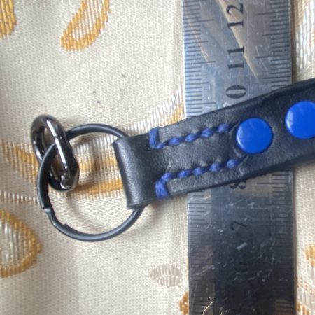 Fathers Day Football mad keyring gift. Bespoke Italian leather Handmade