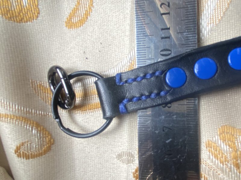 Fathers Day Football mad keyring gift. Bespoke Italian leather Handmade