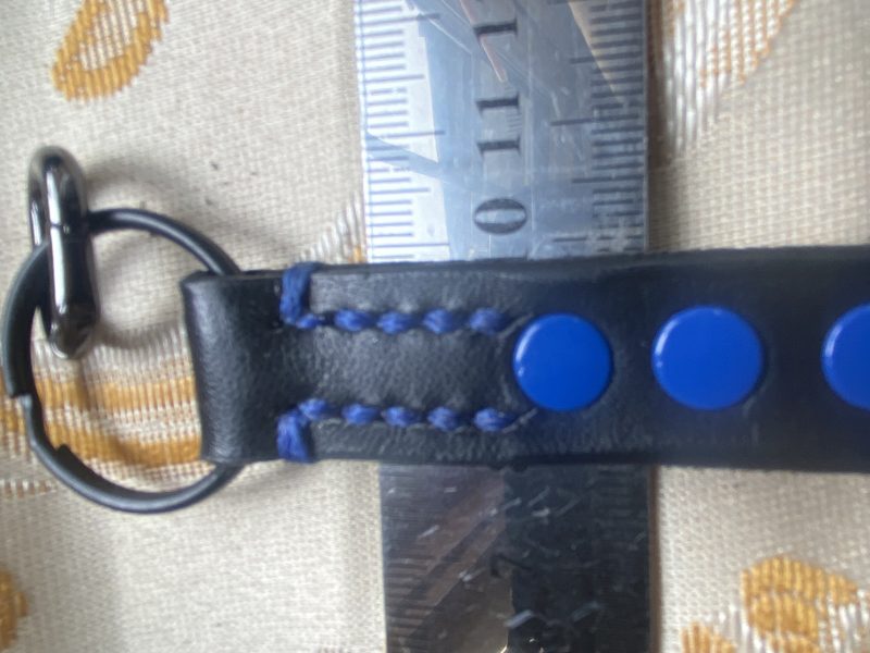 Fathers Day Football mad keyring gift. Bespoke Italian leather Handmade