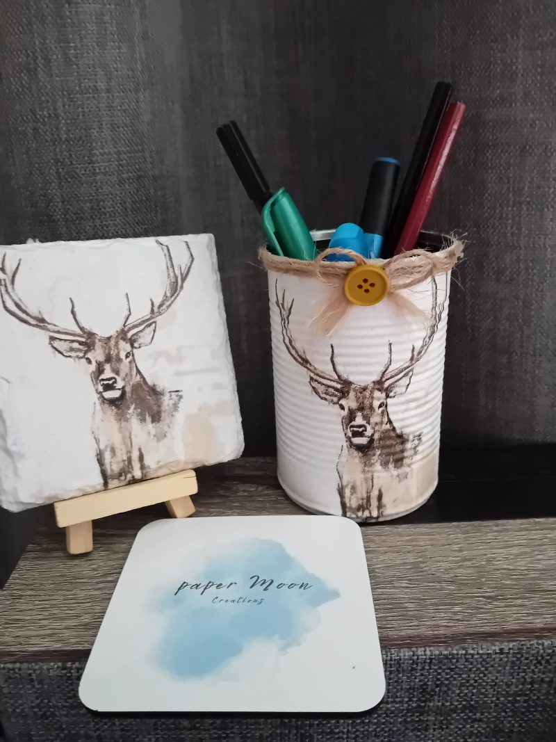 Desk tidy tin and Coaster set