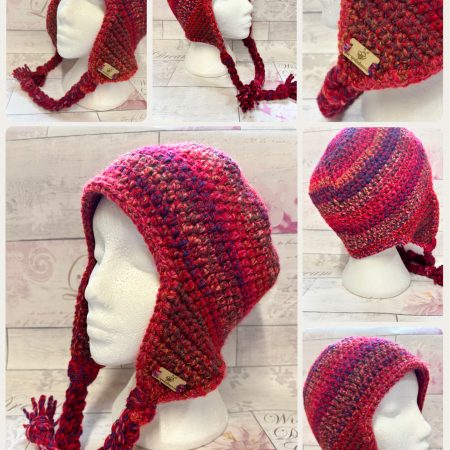Crocheted Sherpa Style Hat with Ear Flaps – Unisex
