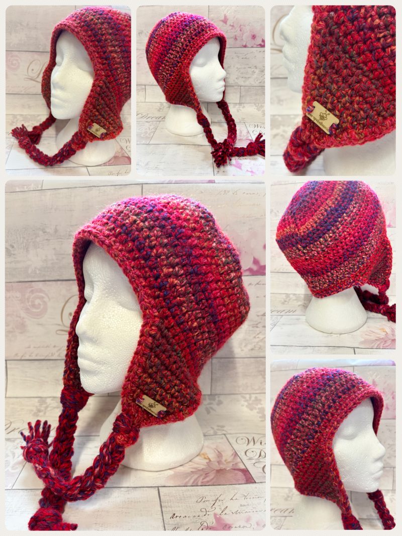 Crocheted Sherpa Style Hat with Ear Flaps – Unisex