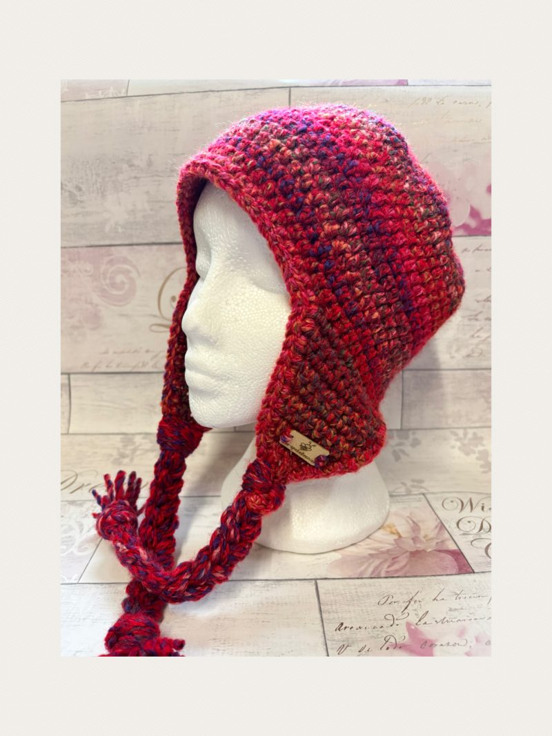 Crocheted Sherpa Style Hat with Ear Flaps – Unisex