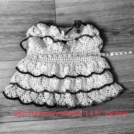 Handmade Crochet Ruffle Mini Skirt White Multicolour Boho Festival UK Size S