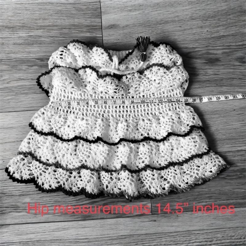 Handmade Crochet Ruffle Mini Skirt White Multicolour Boho Festival UK Size S