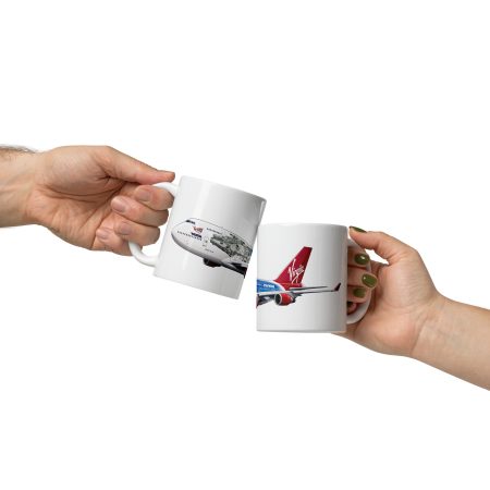 Virgin Atlantic Star Wars Aviation Mug | White Ceramic 11oz Made To Order Plane Spotter Gift