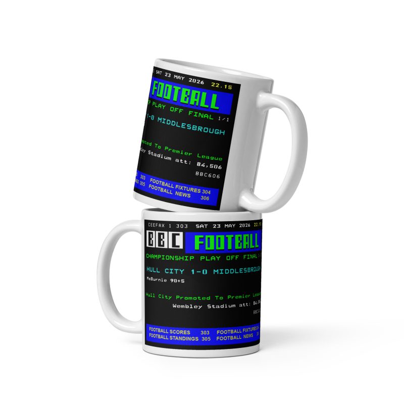 Hull City Wembley Play Off Final Mug – White 11oz Ceramic Made To Order