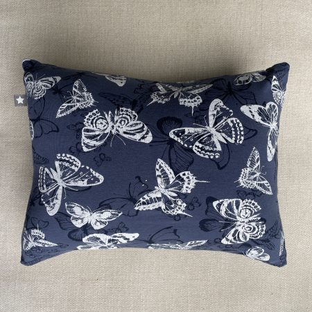 Mini pillow with removable cover (“Butterflies on Blue")