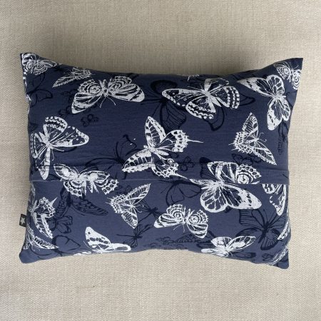 Mini pillow with removable cover (“Butterflies on Blue")