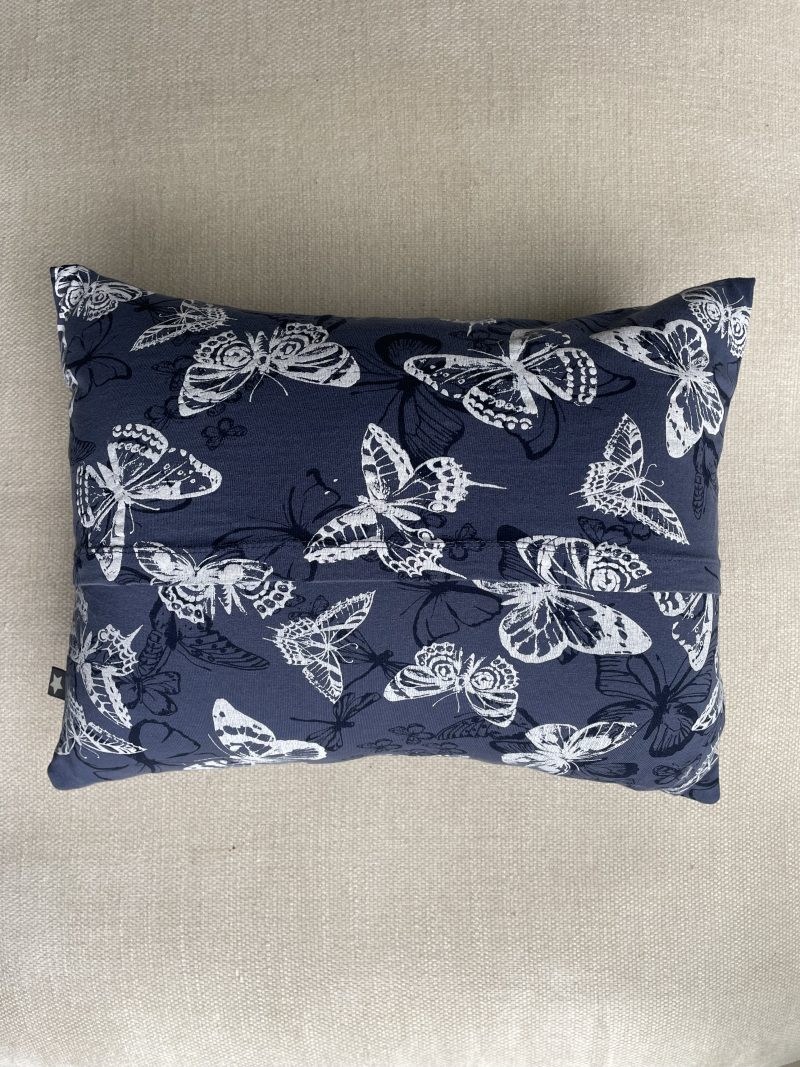 Mini pillow with removable cover (“Butterflies on Blue")