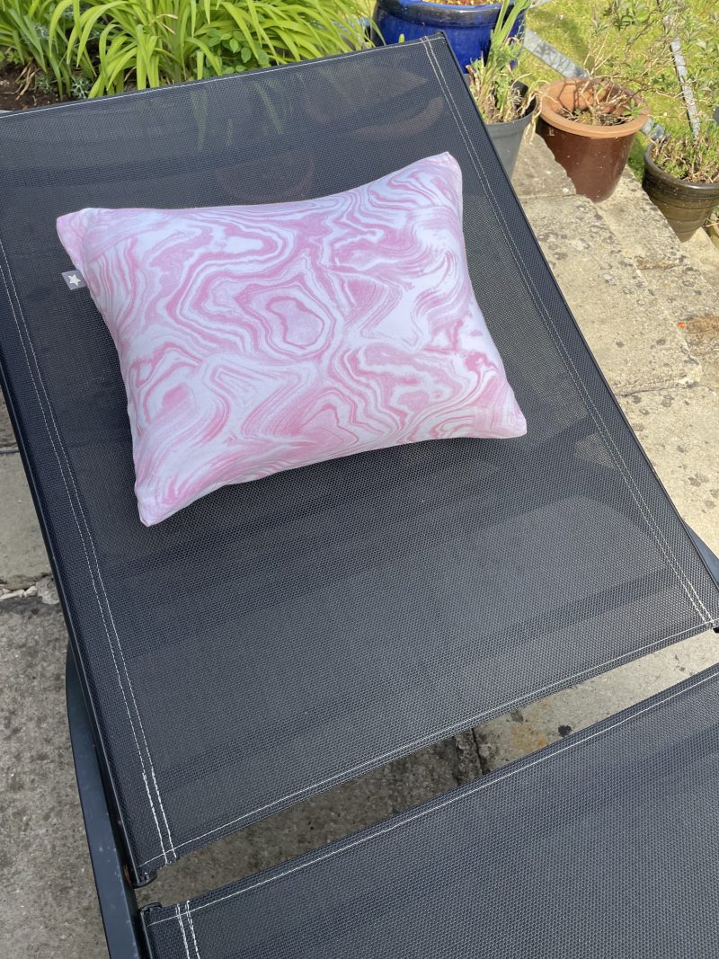 Mini pillow with removable cover (“Pink Crystal")