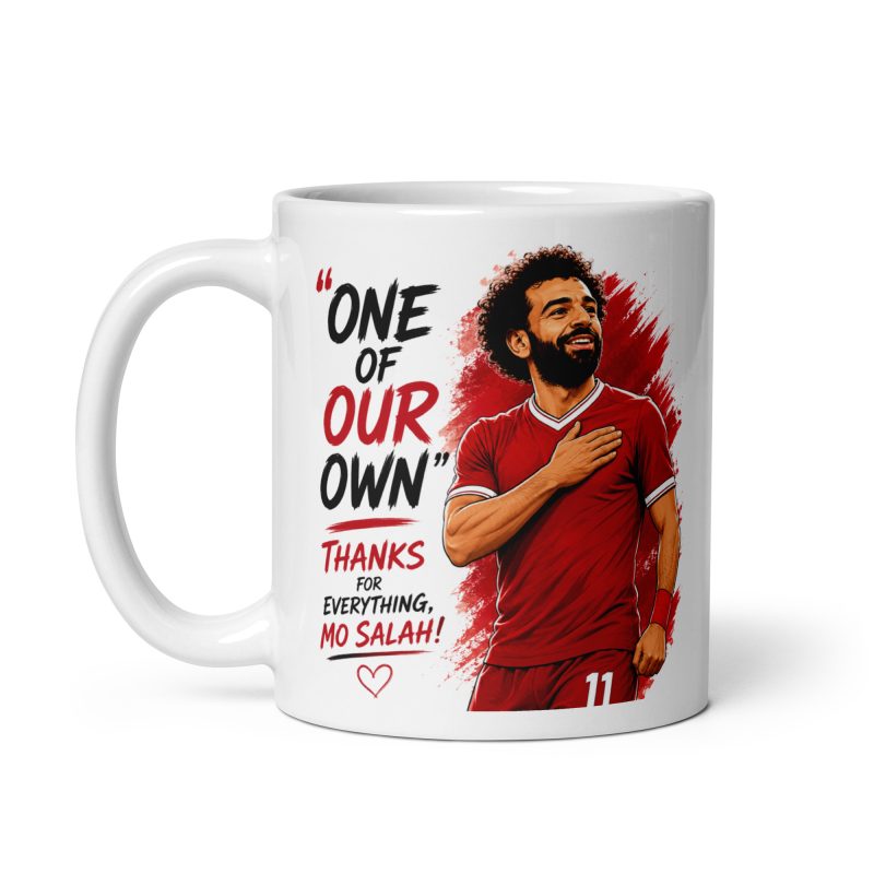 Mo Salah Football Mug Ceramic 11oz White Made To Order Liverpool Fan Gift