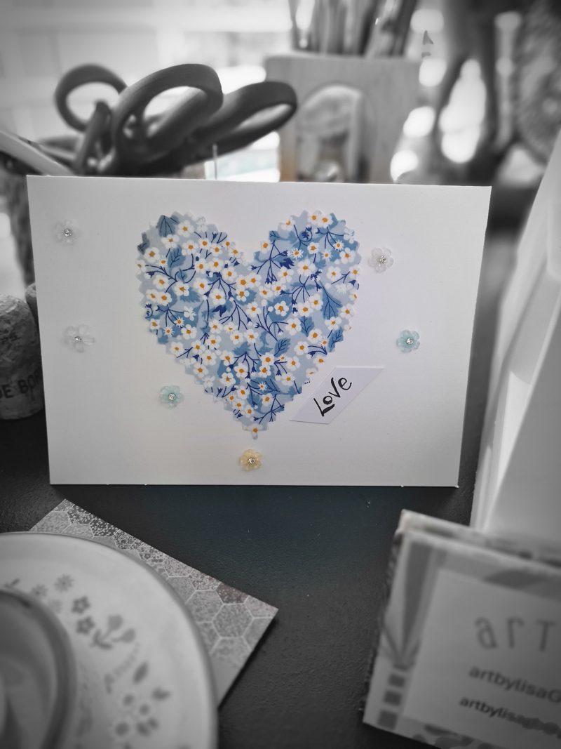 Handmade Fabric Heart Card, 21st Birthday Keepsake, Floral Liberty Print, Personalised daughter gift