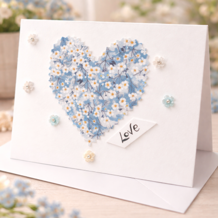 Handmade Fabric Heart Card, 21st Birthday Keepsake, Floral Liberty Print, Personalised daughter gift