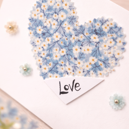 Handmade Fabric Heart Card, 21st Birthday Keepsake, Floral Liberty Print, Personalised daughter gift