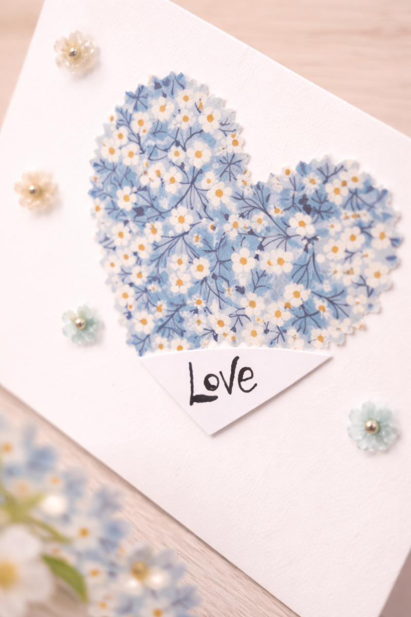 Handmade Fabric Heart Card, 21st Birthday Keepsake, Floral Liberty Print, Personalised daughter gift