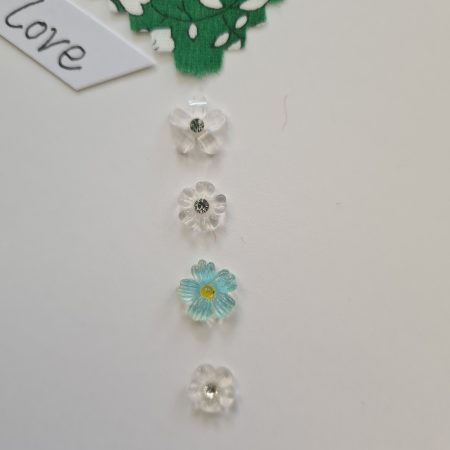 Handmade Liberty of London Heart Card in Green Floral Fabric