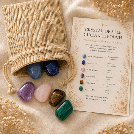 Crystal Oracle Guidance Pouch – Crystal Reflection & Intuition Gift Set