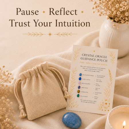 Crystal Oracle Guidance Pouch – Crystal Reflection & Intuition Gift Set