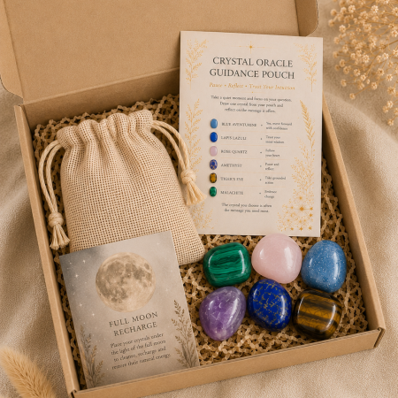 Crystal Oracle Guidance Pouch – Crystal Reflection & Intuition Gift Set