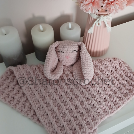 🐰✨ Handmade Crochet Plush Bunny Lovey Comforter ✨🐰