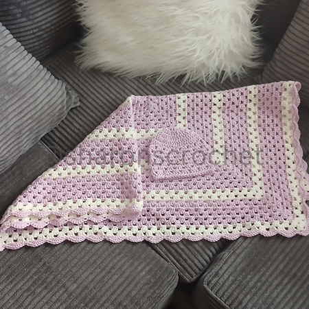 🧶 Handmade Granny Square Baby Blanket & Hat Sets ❤️