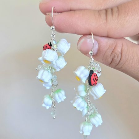 Polymer Clay Earrings Lily of the Valley
