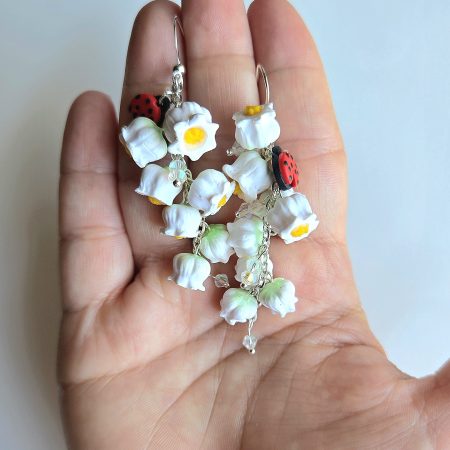 Polymer Clay Earrings Lily of the Valley