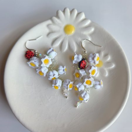 Polymer Clay Earrings Lily of the Valley