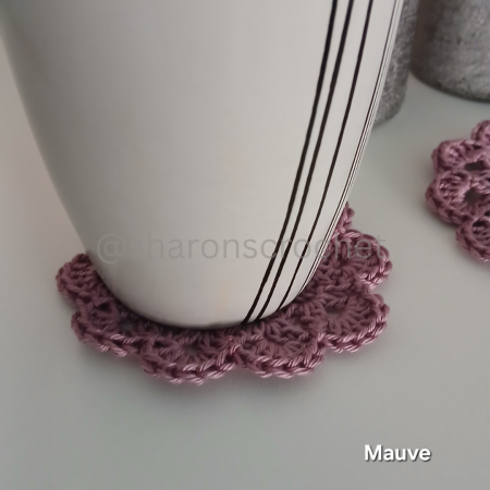 🧶 Handmade Crochet Cotton Coasters x4