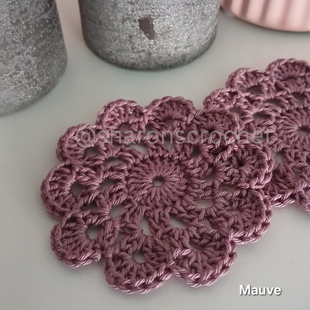 🧶 Handmade Crochet Cotton Coasters x4