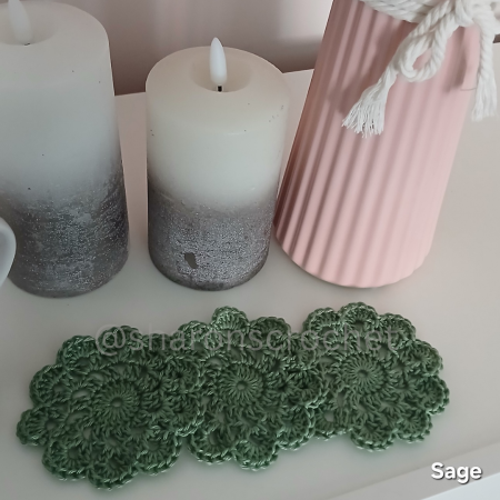 🧶 Handmade Crochet Cotton Coasters x4