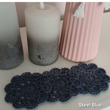 🧶 Handmade Crochet Cotton Coasters x4