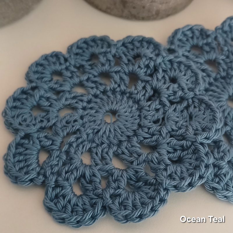 🧶 Handmade Crochet Cotton Coasters x4