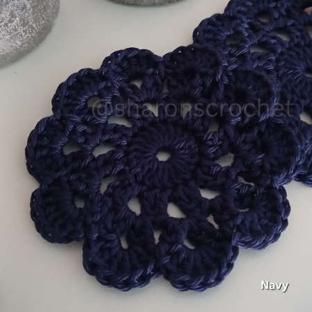 🧶 Handmade Crochet Cotton Coasters x4
