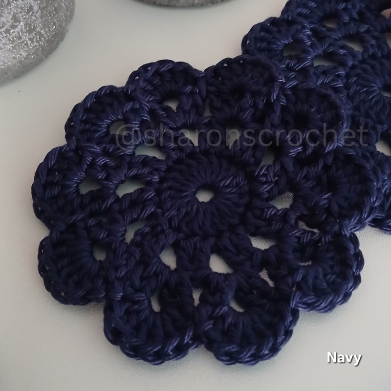 🧶 Handmade Crochet Cotton Coasters x4