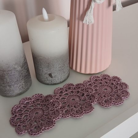 🧶 Handmade Crochet Cotton Coasters x4