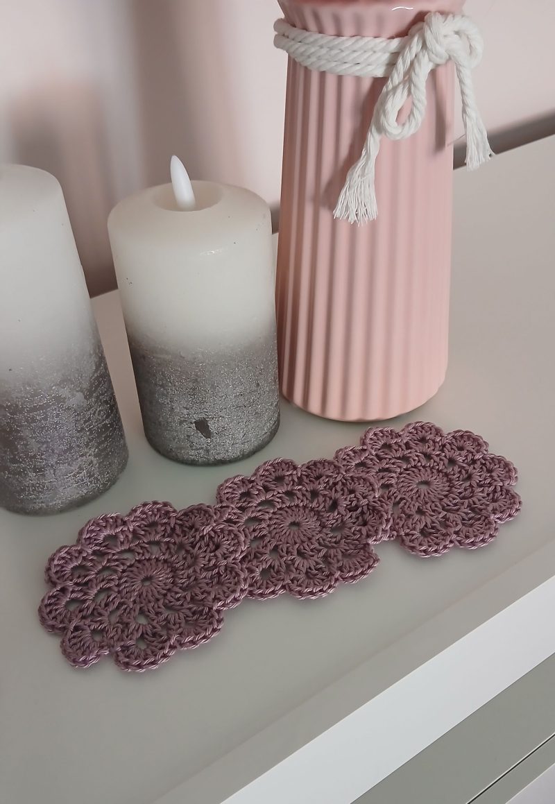 🧶 Handmade Crochet Cotton Coasters x4