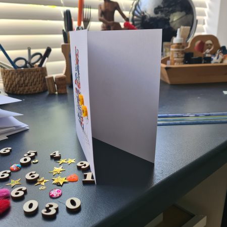 Handmade New Home Card with Liberty Fabric and Sunflowers