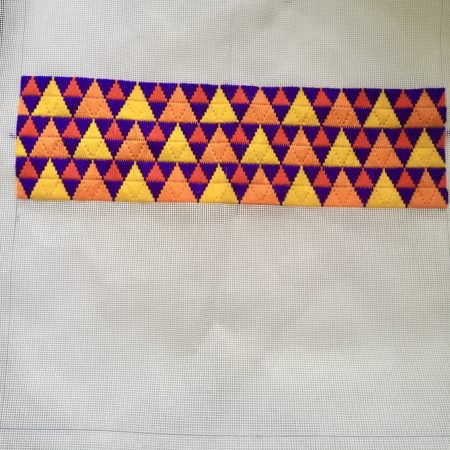 Retro 70’s style needlepoint cushion