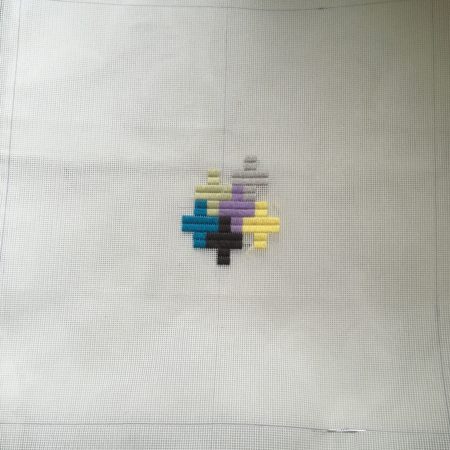 Original Contemporary Bargello Needlepoint cushion