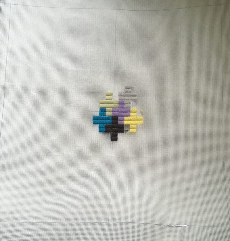 Original Contemporary Bargello Needlepoint cushion