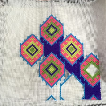 Original needlepoint cushion in bold design