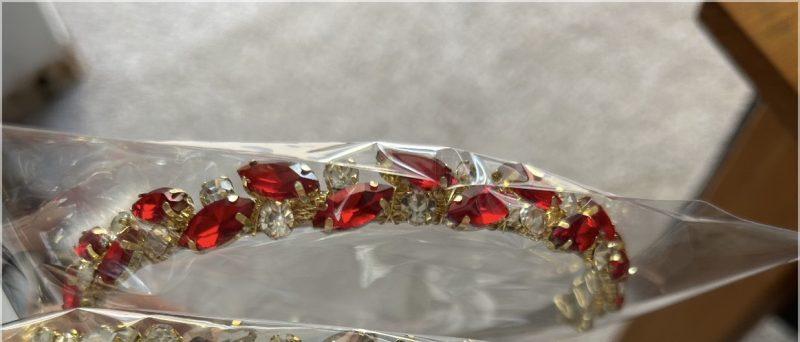 Beautiful red and gold beaded headband