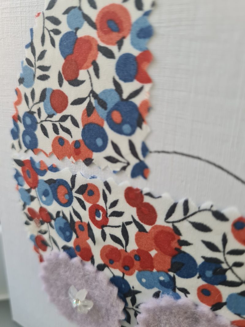 Handmade New Baby Card with Fabric Appliqué Pram Design